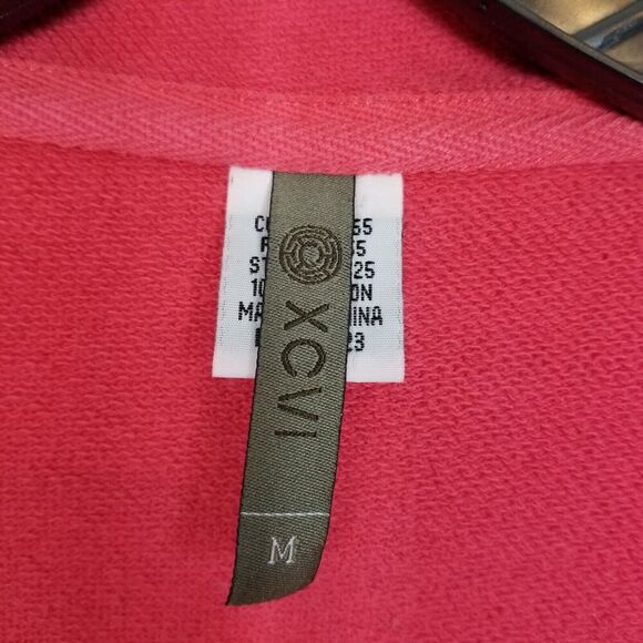 XCVI Women Ruggle Light Cardigan Sz M Pink Cotton Boho Lagenlook Sweater - Picture 7 of 8